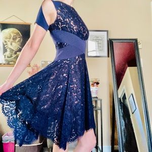 BCBG dark blue lace dress